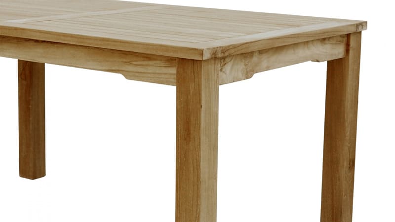 3061 1 - Teak- Tisch mit 6 cm festen Beinen 120 x 80 cm Höhe 75 cm