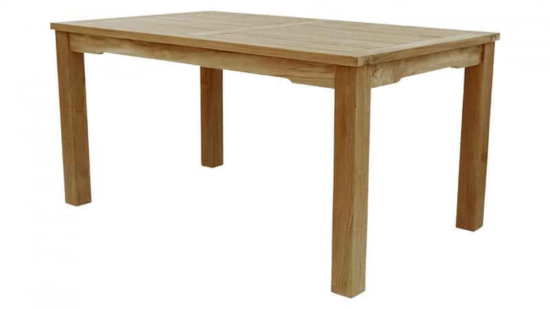 Teak- Tisch mit 6 cm festen Beinen 120 x 80 cm Höhe 75 cm