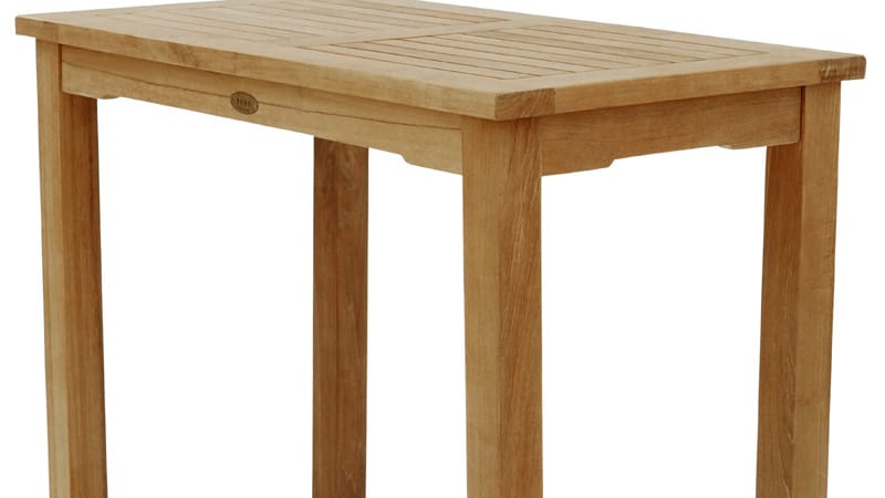 3065 11 - Teak- Tisch mit 6 cm festen Beinen 100 x 55 cm Höhe 75 cm