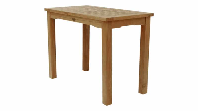 Teak- Tisch mit 6 cm festen Beinen 100 x 55 cm Höhe 75 cm