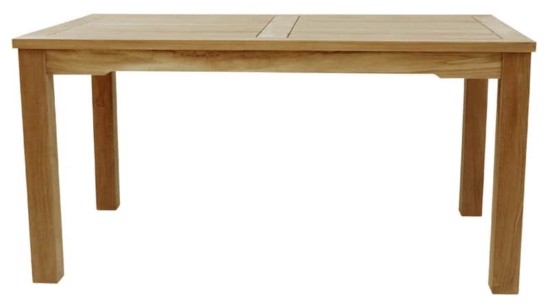 BeHo 3061 - Teak- Tisch mit 6 cm festen Beinen 120 x 80 cm Höhe 75 cm