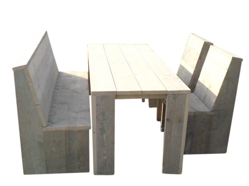 Gartenmöbel-Set Ameland, Tisch 255×80 + 1 Bank + 3 Stühle