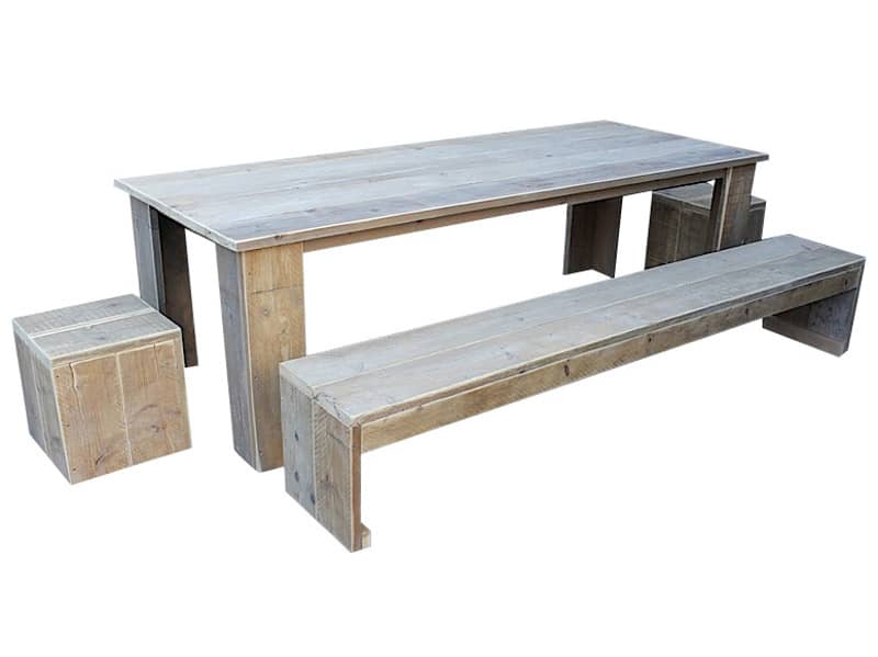Gartenmöbel-Set Texel, Tisch 160×80 + 2 Picknickbänken