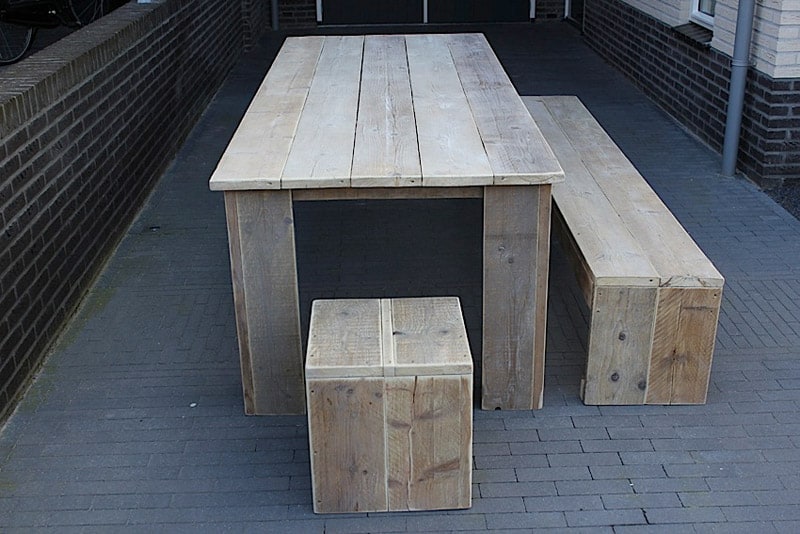 GARTENSET TEXEL POS 1 4 - Gartenmöbel-Set Texel, Tisch 160x80 + 2 Picknickbänken