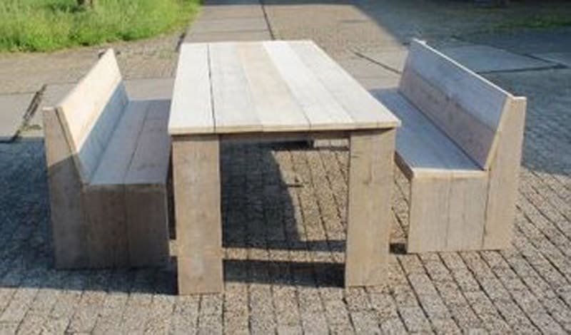 Gartenmöbel-Set Texel, Tisch 180 x 80 + 2 Bänke