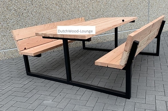 douglashout picknicktafel model Fenne bol 1 - Picknickbank-Stahlfüße Douglasien-Holz