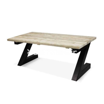 steigerhouten tafel z 400x400 - Tisch mit Stahlfüse Z-Form
