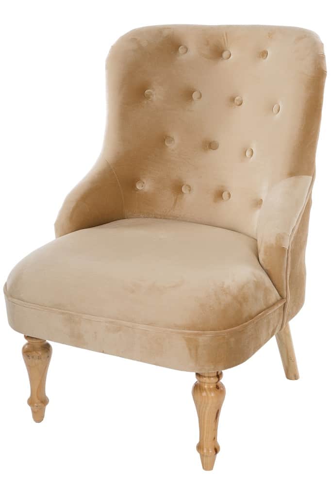 148030 BEIGE 1 - Sessel mit "Samsini" Knöpfen, rose, 88x60x70 cm