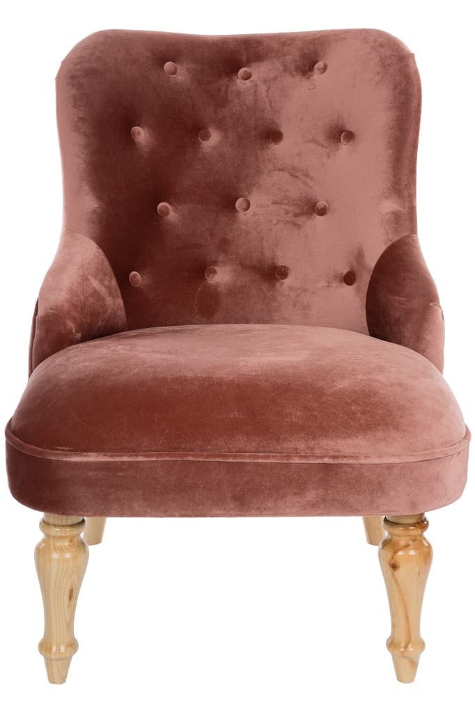 148030 ROSA 1 1 - Sessel mit "Samsini" Knöpfen, rose, 88x60x70 cm