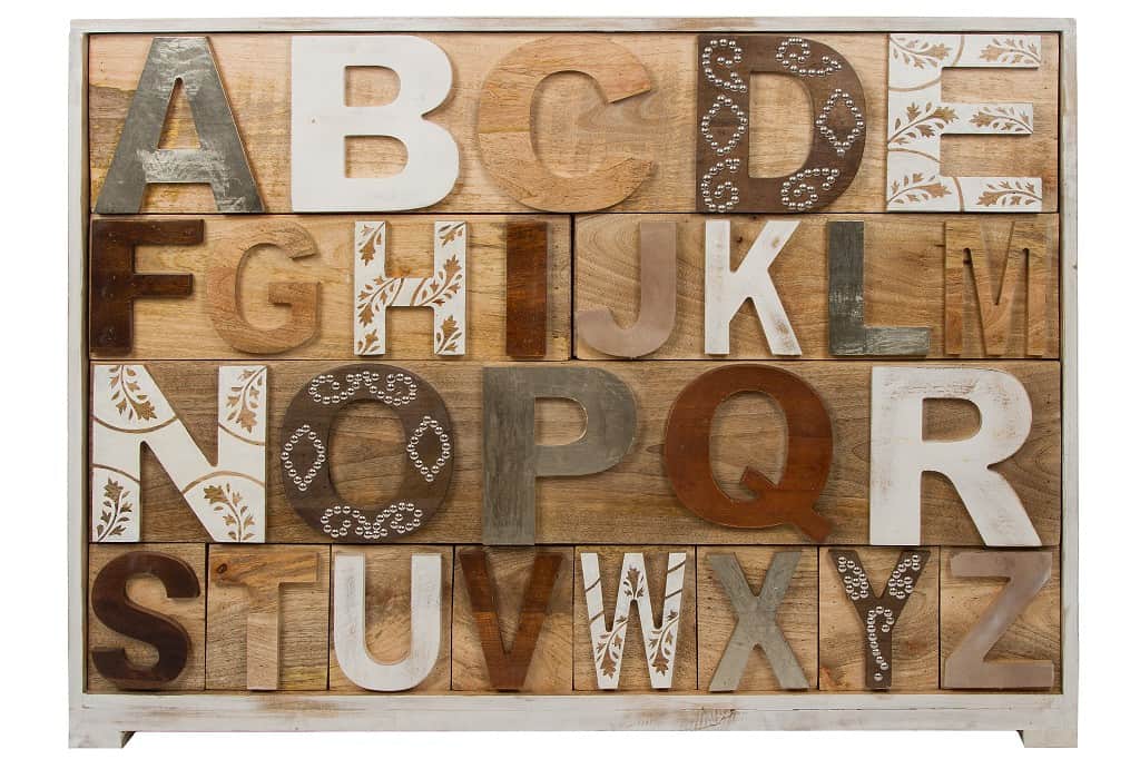 Kommode “Alphabet”, 12 Schubladen