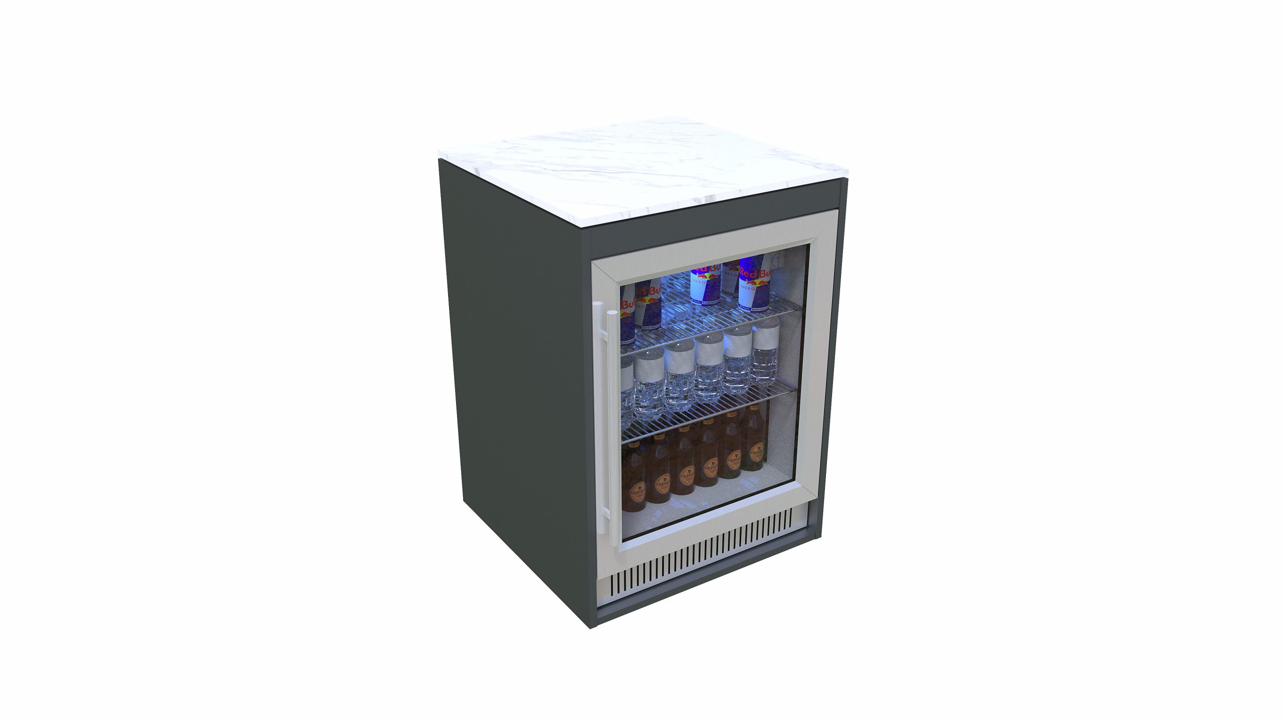 Outdoorküche Edelstahl –  Element mit Outdoor Kühlschrank Anthrazit