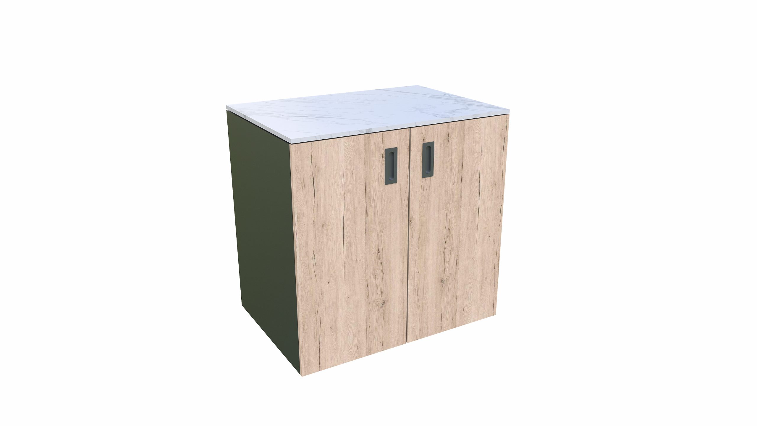 Outdoorküche Edelstahl –  Element mit Türen Holzdekor rustikale Eiche
