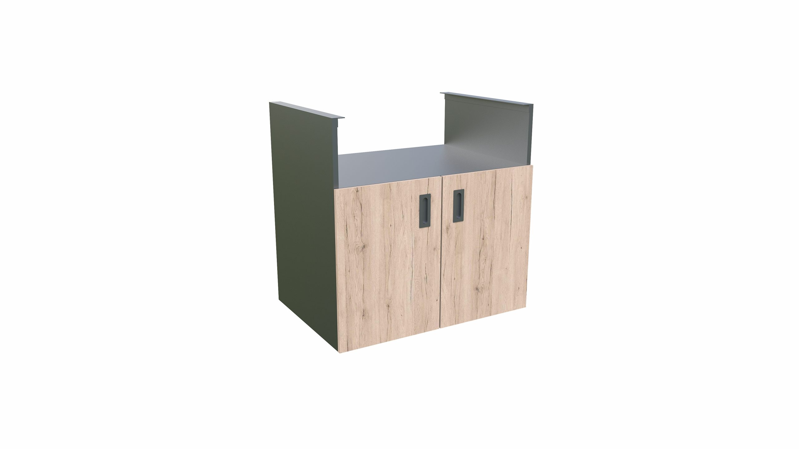 Outdoorküche Edelstahl –  Grillelement Holzdekor rustikale Eiche