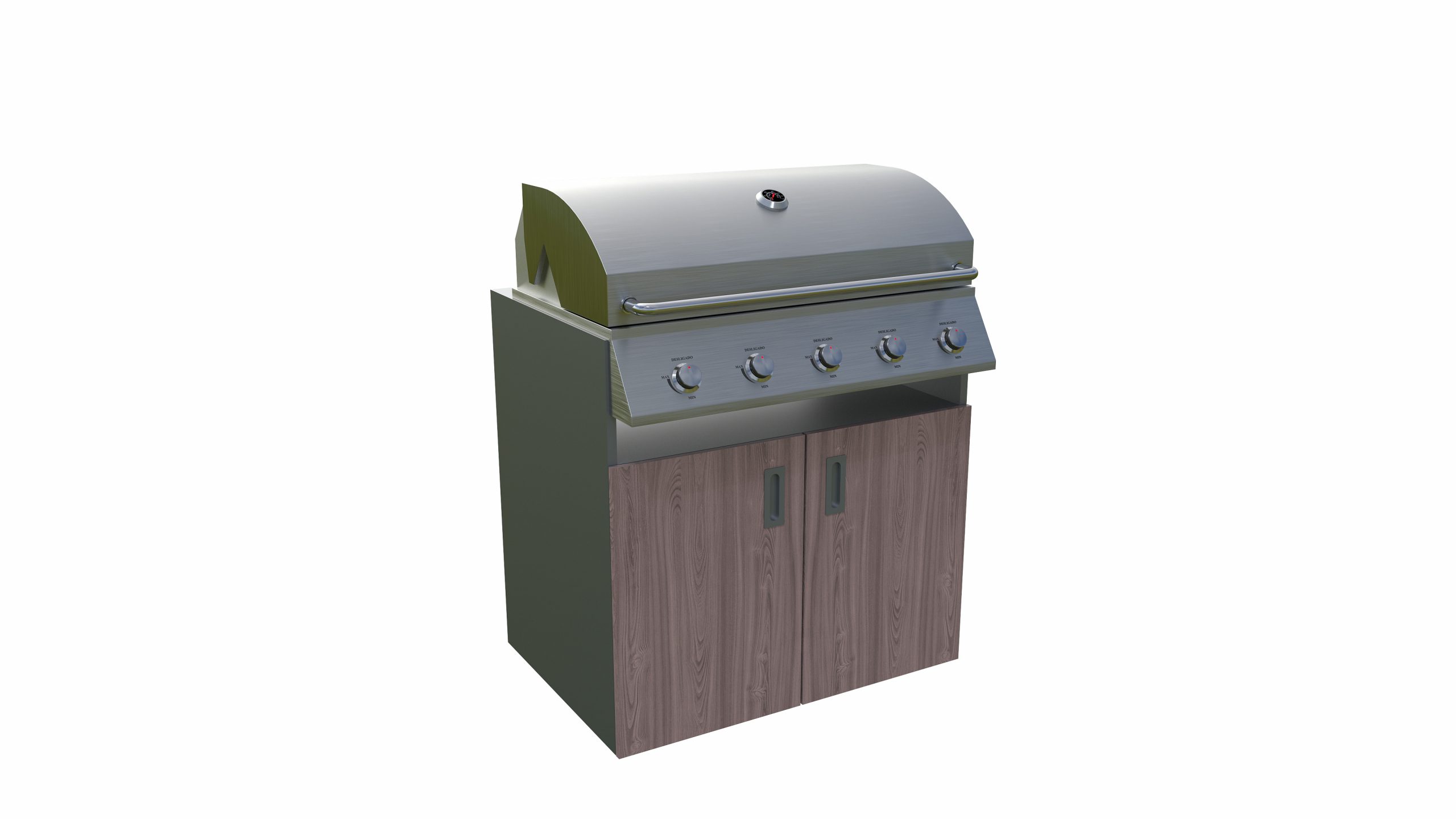 04  outdoor kueche element fuer grill amerikanische walnuss ms viscom scaled - Outdoorküche Edelstahl -  Grillelement Holzdekor