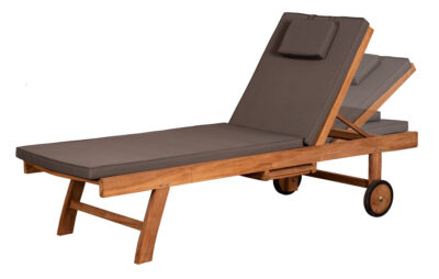 Woodie Lounger inkl. Kissenauflage uni grey